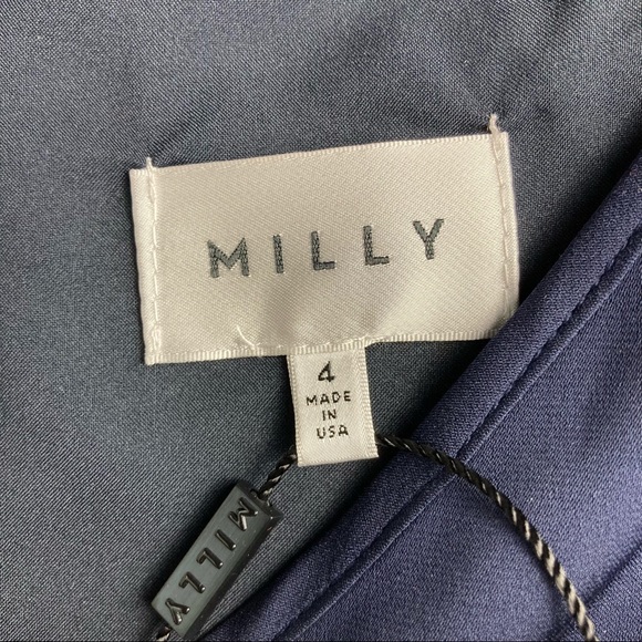 NWT Milly Butterfly Sleeve V-Neck Mini Shift Dress in Navy , Size 4 - Picture 8 of 13